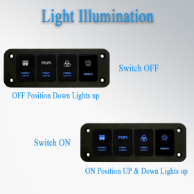 4 Gang Switch Panel 12V 3A Push Button Beacon Driving Zombie Front Light Bar ON-OFF For Toyota PRADO Camry Corolla RAV4 4Runner