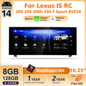 IKY Android 14 Wireless Carplay Auto Radio For Lexus IS RC 200 250 300 350 200t 300h Multimedia Player Navigation GPS DSP