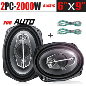 IKY 6X9 Inch (2x100W)2000W 5 Way Stereo Car Speakers Hi-Res Audio Coaxial Connectivity Universal Flush Mount Design with App Control