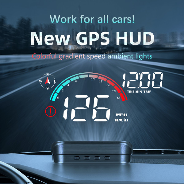 IKY M22 Car HUD Head Up Display Universal Digital GPS Speedometer HD LCD Projection On Glass Windshield Projector for All Cars