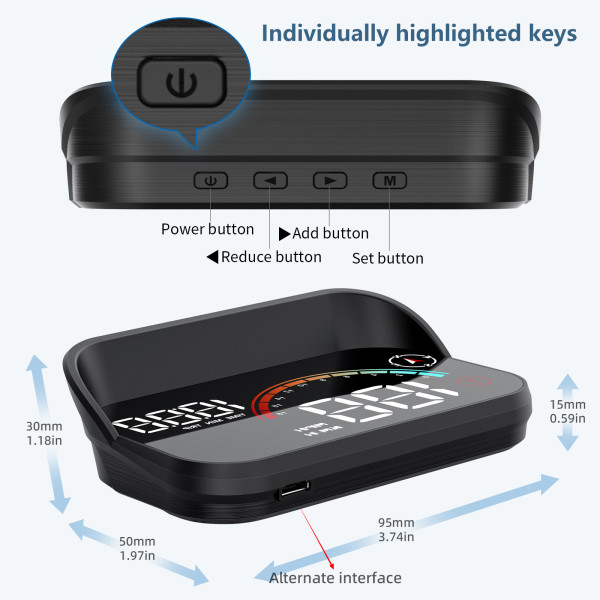 IKY M22 Car HUD Head Up Display Universal Digital GPS Speedometer HD LCD Projection On Glass Windshield Projector for All Cars