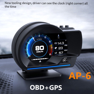IKY Car Head up Display, Gauge High Definition Speedometer Car Diagnostic Tool OBDⅡ+GPS Smart OBD Fault Code Elimination