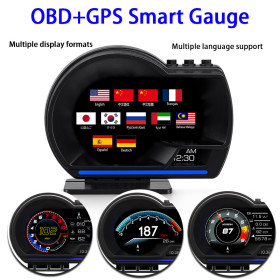 IKY OBD+GPS Multifunctional LCD Instrument Modification Head Up Display Detector Water Temperature Turbine Fault Code Clearing