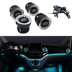IKY Car LED Front Dashboard Air Condition Vent Outlet Turbo Interior For Mercedes Benz V Class EQV Vito Viano Valente Metris W447