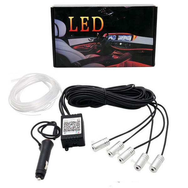 IKY Flexible EL Wire Lights With App Control Ambient Atmosphere Strip Light Decorative Lamps 12V Car Interior Neon RGB Led Strip