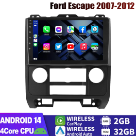 IKY 9  Car Stereo Radio For Ford Escape 2007-2012 Apple Carplay GPS Navigation WIFI 2G+32G Android 14 SWC Bluetooth FM/RDS Head Unit
