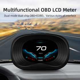 IKY Head Up Display On-board Computer Car Digital OBD2 Mileage OBD Driving Computer Display Speedometer Temperature Gauge 3.5 Inch