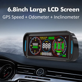 IKY Inclinometer 4X4 Off Road LCD Screen HUD Display Car Speedometer Digital GPS Odometer Tilt Pitch Angle Slope Meter Gadgets