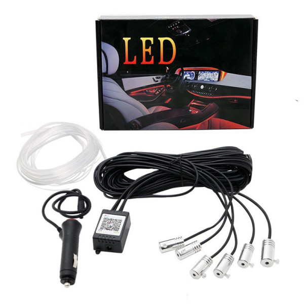 IKY Flexible EL Wire Lights With App Control Ambient Atmosphere Strip Light Decorative Lamps 12V Car Interior Neon RGB Led Strip