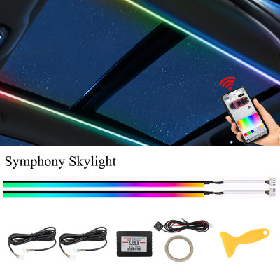 IKY 110cm Car Sunroof Atmosphere Lights 256 Colours LED Skylight Symphony Lamp APP Control Car Interior Roof Panoramic Ambient Light