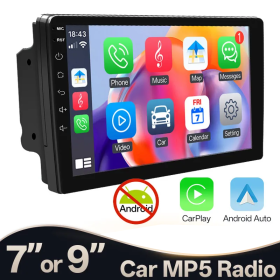 Hippcron 7/9 inch Car Radio 2 Din Wireless Android Auto Carplay Multimedia Player Bluetooth IPS Touch Screen FM Audio Receiver