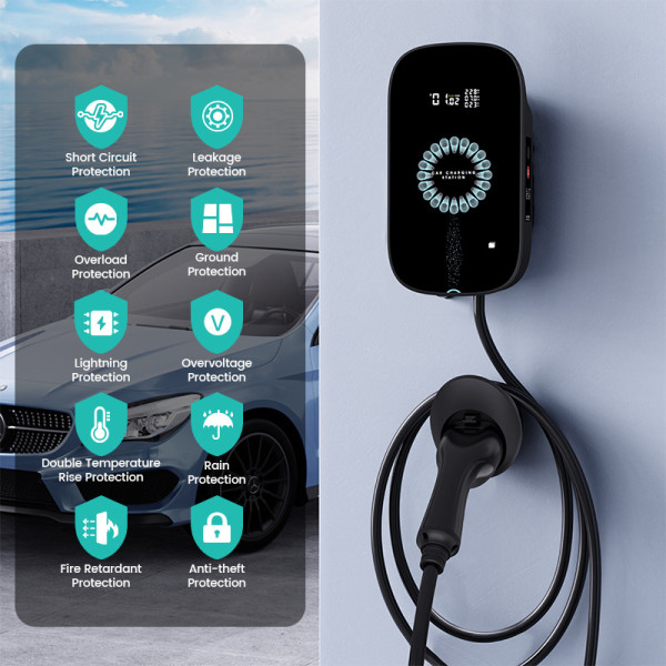 IKY European Standard Charging Pile APP Home 22kw 11 7 32/16A EV Charger Wall Mounted Charging Station