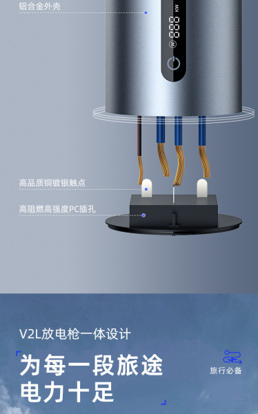 IKY Car discharger 3.3kw high-power new energy connector BYD European standard Australian standard discharge gun
