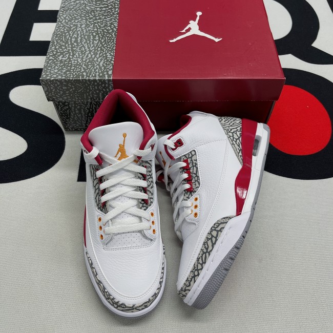 Jordan 3 Retro Cardinal Red(Unisex)-054