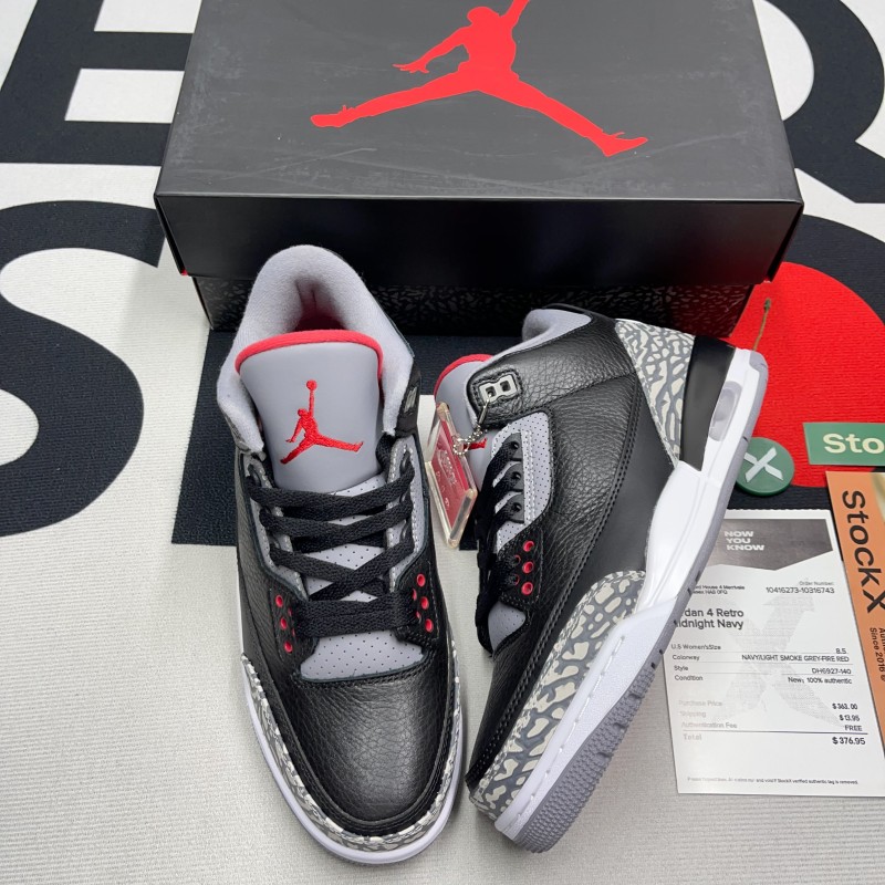Jordan 3 Retro Black Cement(Unisex)-054