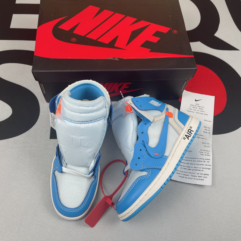 Jordan 1 Retro High Off-White University Blue(Unisex)