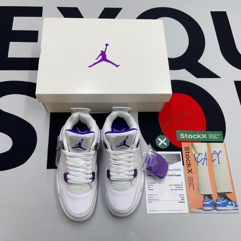 Jordan 4 Retro Metallic Purple (GS) (Unisex)