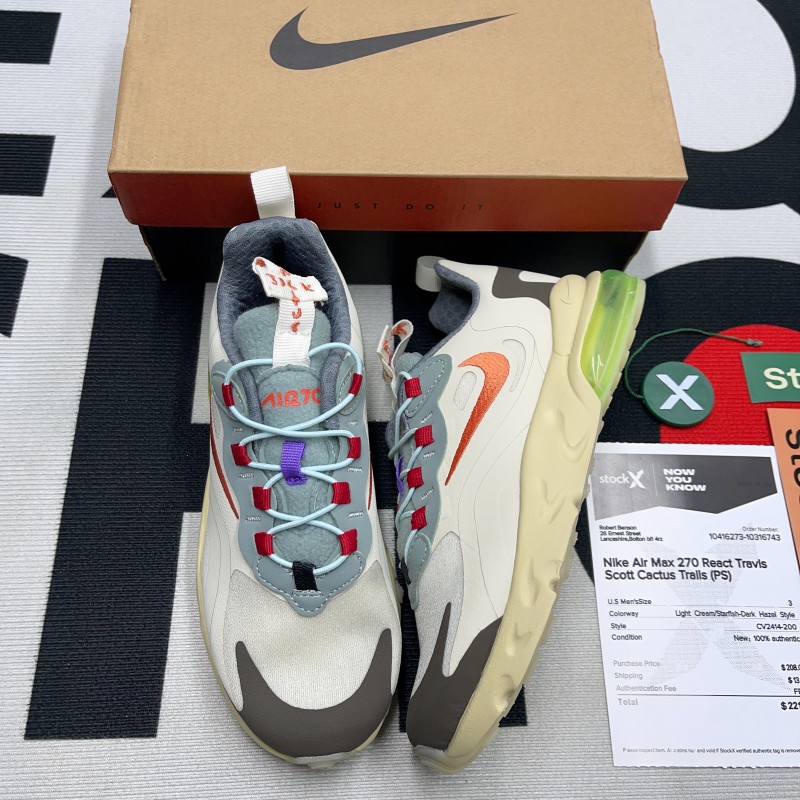 Nike Air Max 270 React Travis Scott Cactus Trails (PS) (Unisex)