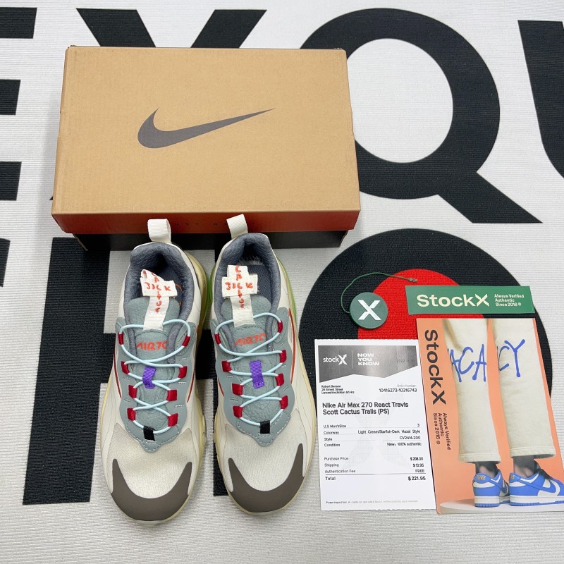 Nike Air Max 270 React Travis Scott Cactus Trails (PS) (Unisex)