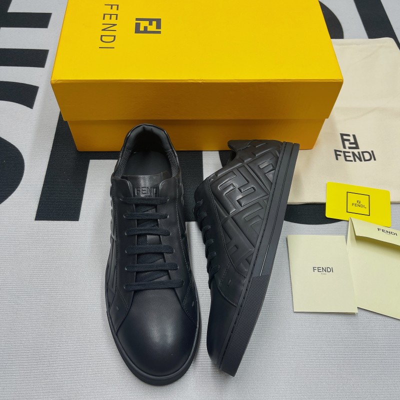 Fendi Leather Low Top Triple Black(Male)-024