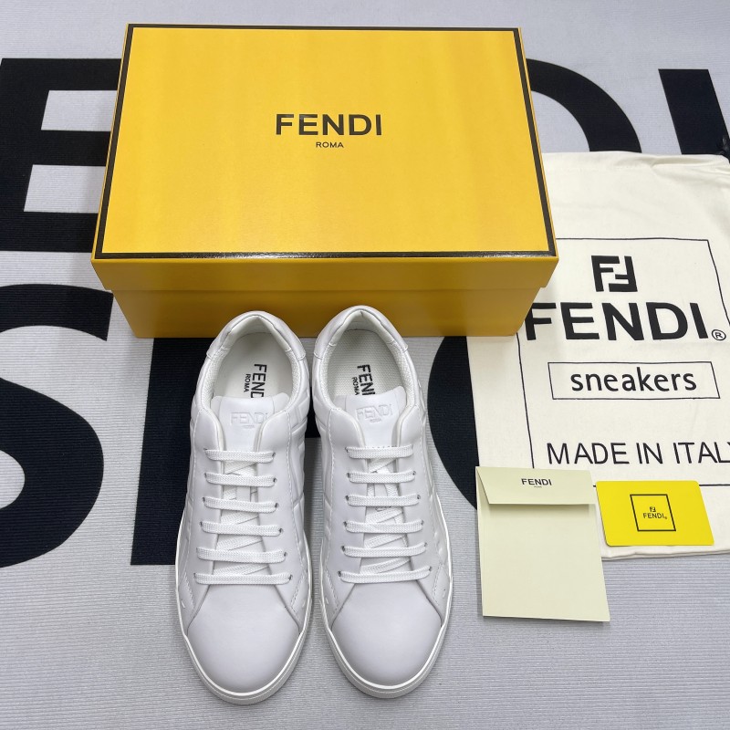 Fendi Leather Low Top Triple White(Male)-024