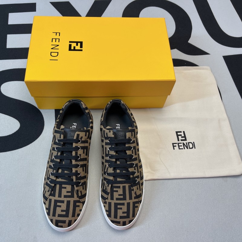 Fendi Tech Fabric Low Top Brown(Male)-024