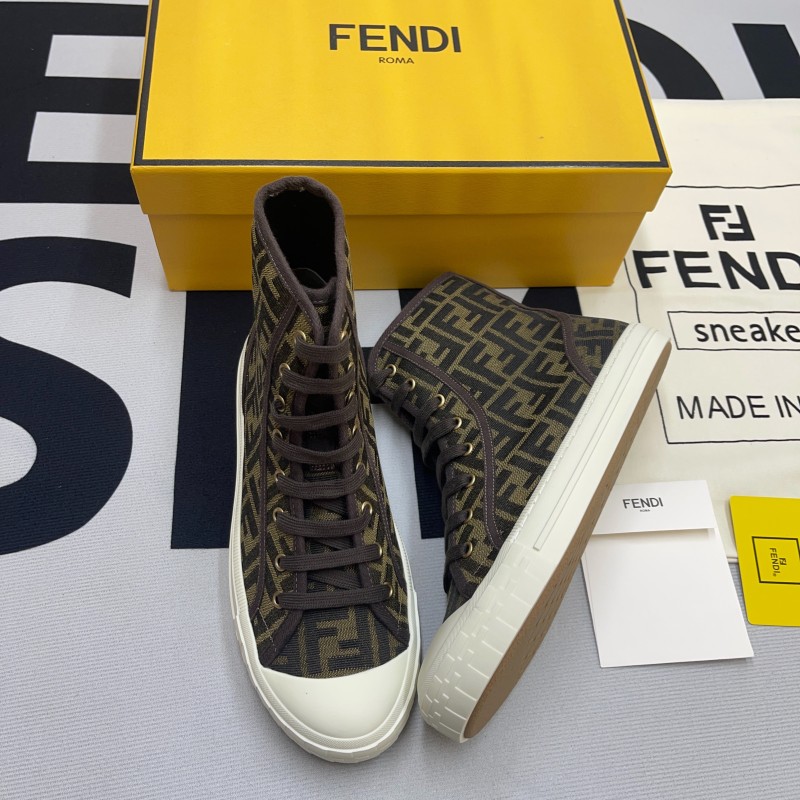 Fendi Domino FF Jacquard Fabric High-Tops(Unisex)-053