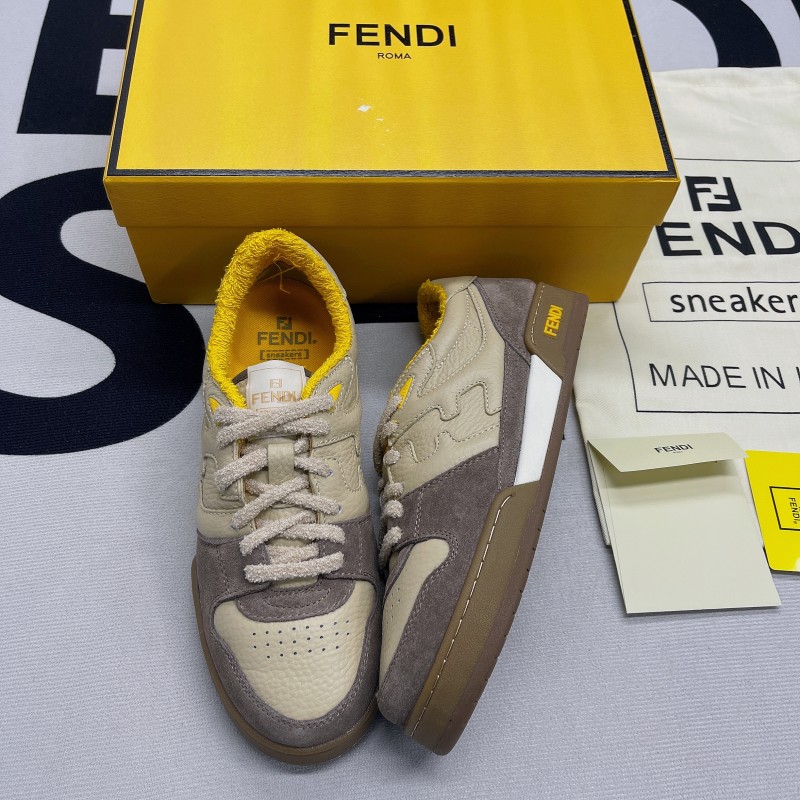 Fendi Match Leather Low-Tops (Unisex)-004