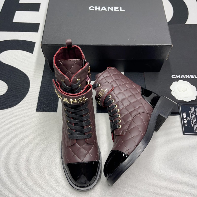 Chanel Lace Ups Combat Boot(Female)-084