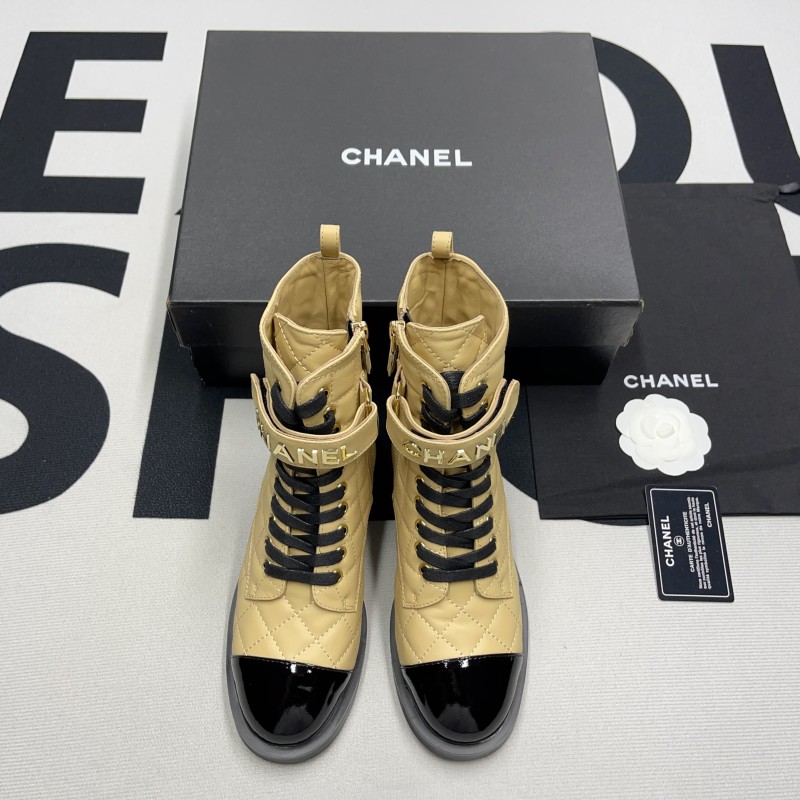 Chanel Lace Ups Combat Boot(Female)-084