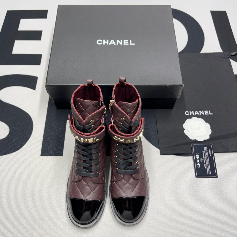 Chanel Lace Ups Combat Boot(Female)-084