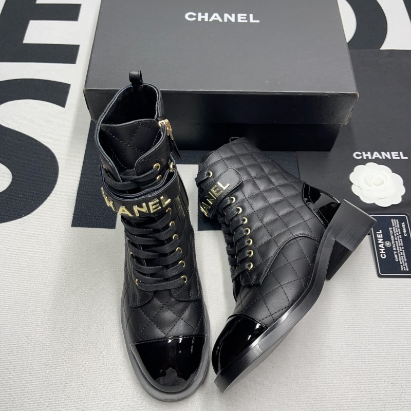 Chanel Lace Ups Combat Boot(Female)-084
