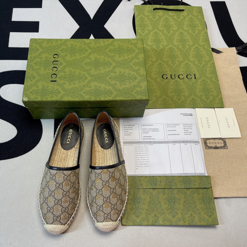 Leather Espadrille with Double G(Female)