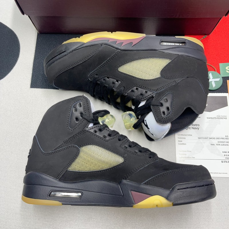 Jordan 5 Retro Black ack Yellow(Unisex)