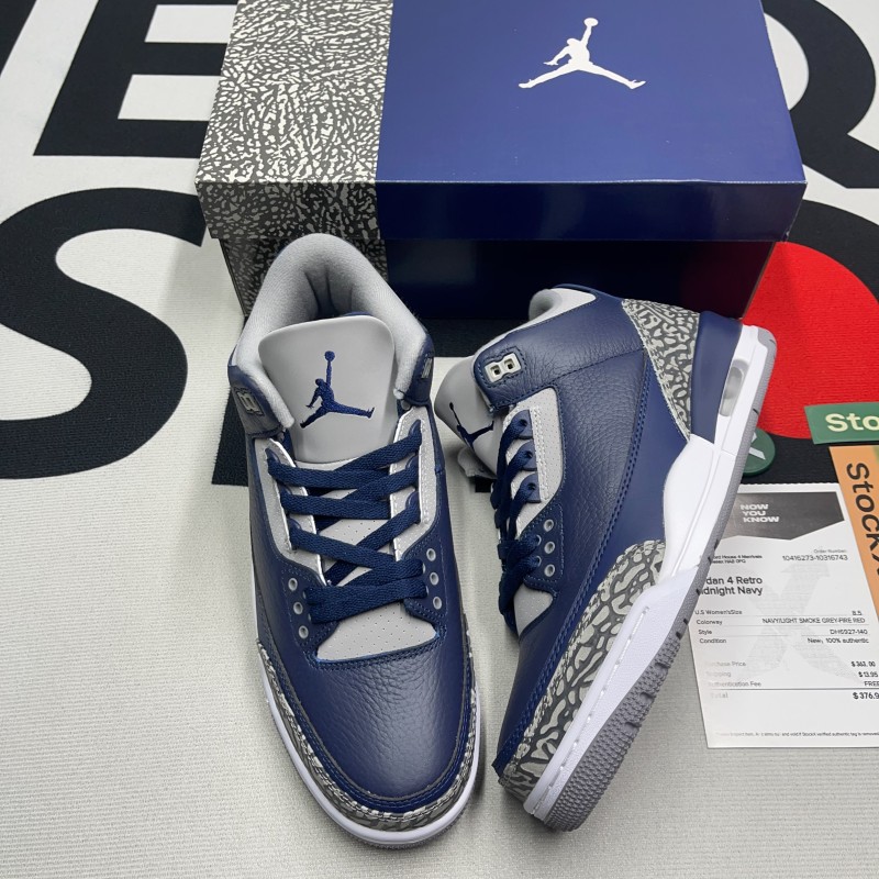 Jordan 3 Retro Midnight Navy(Unisex)-054