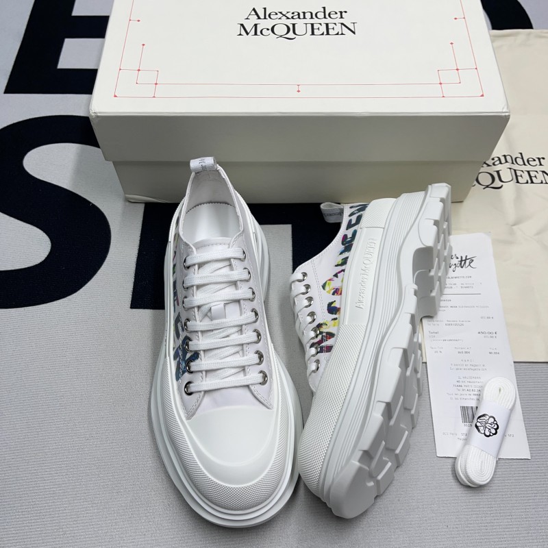 McQueen Graffiti Tread Slick Lace Up Sneaker(Uniesx)-053