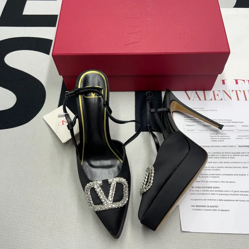 VLOGO Signature Satin Slingback Platform Pump(Female)
