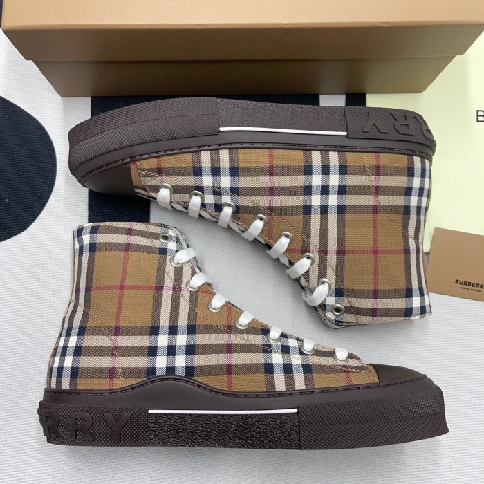 Vintage Check Cotton High-Top Sneaker(Unisex)-063