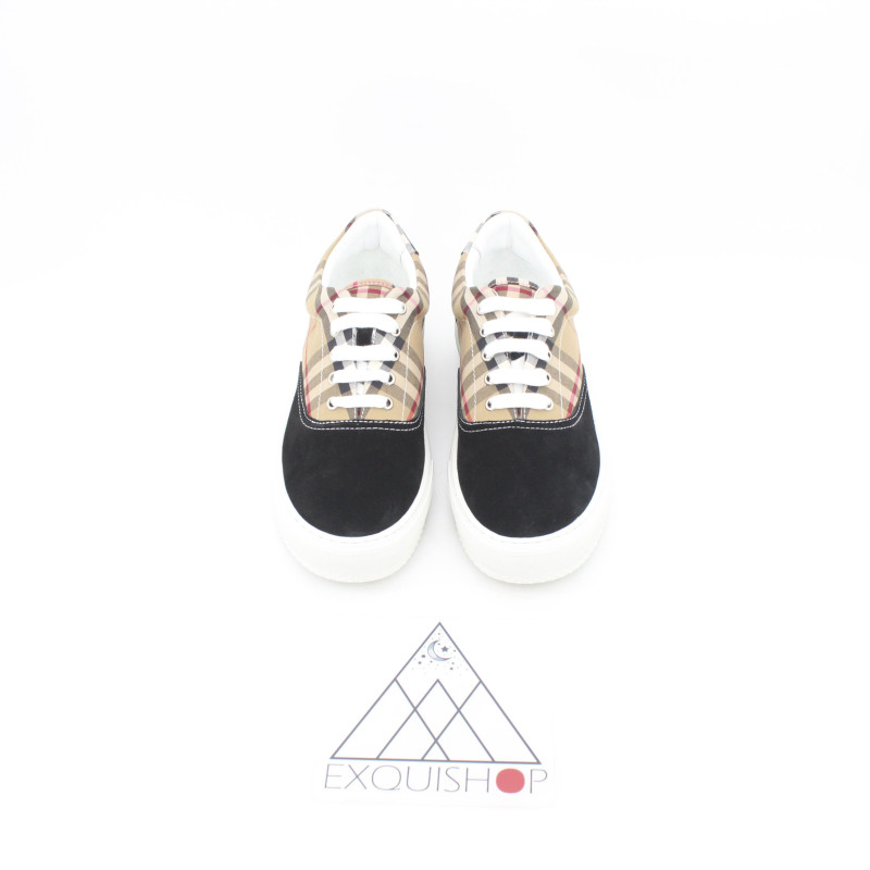 House Check and Leather Sneaker(Unisex)-003