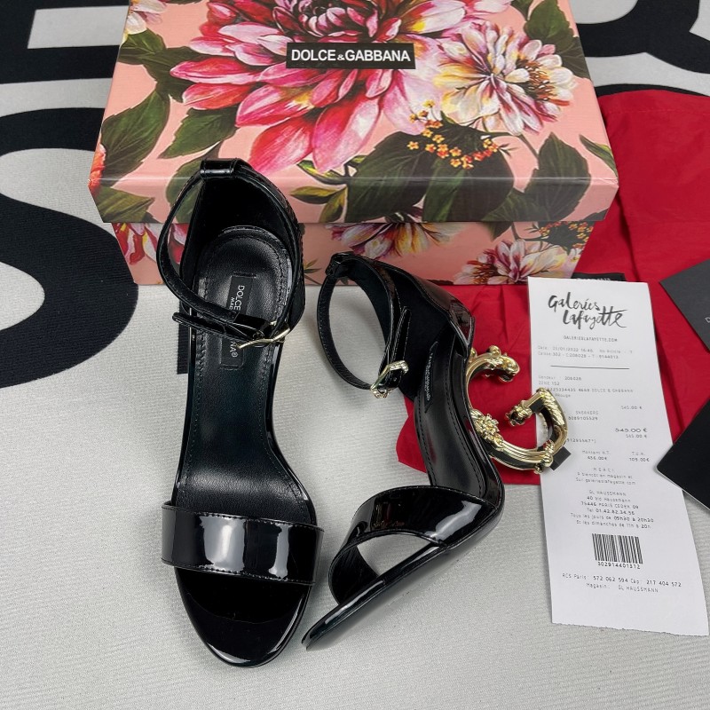 DG Pop Heel Patent leather Sandal(Female)-053