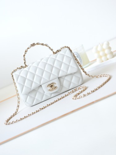 Chanel 23K Classic Flap CF with Logo Handle(20*12*7cm)-037