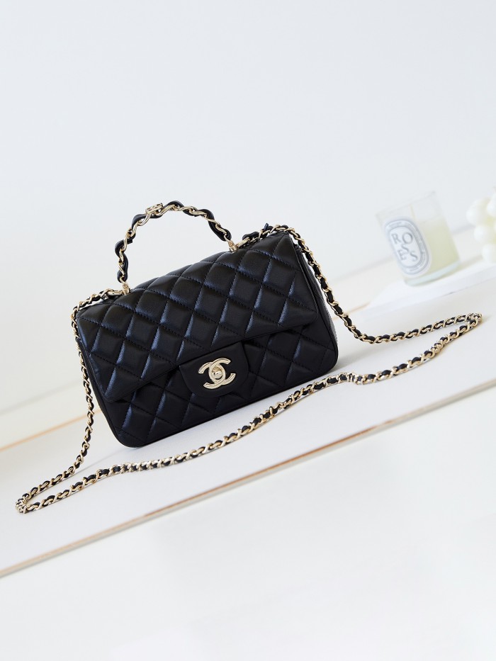 Chanel 23K Classic Flap CF with Logo Handle(20*12*7cm)-037