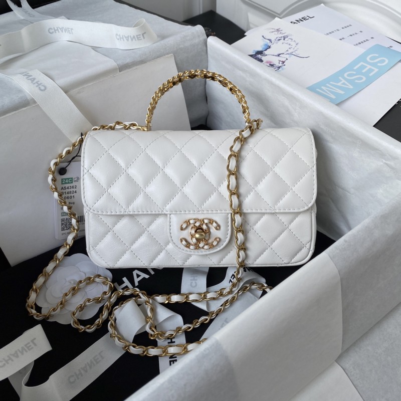 Chanel 24C Classic Flap CF with Handle(20*12*6cm)-037