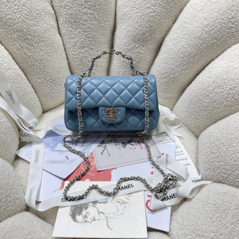 Chanel 23K Classic Flap CF with Logo Handle(20*12*6cm)-056