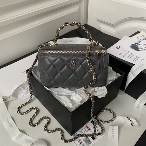 Chanel 23K Box Bag with Logo Handle(17cm)-086