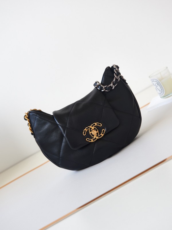 Chanel 19Bag Hobo 24C Mini Flap Bag & Star Coin Purse(23cm)-017