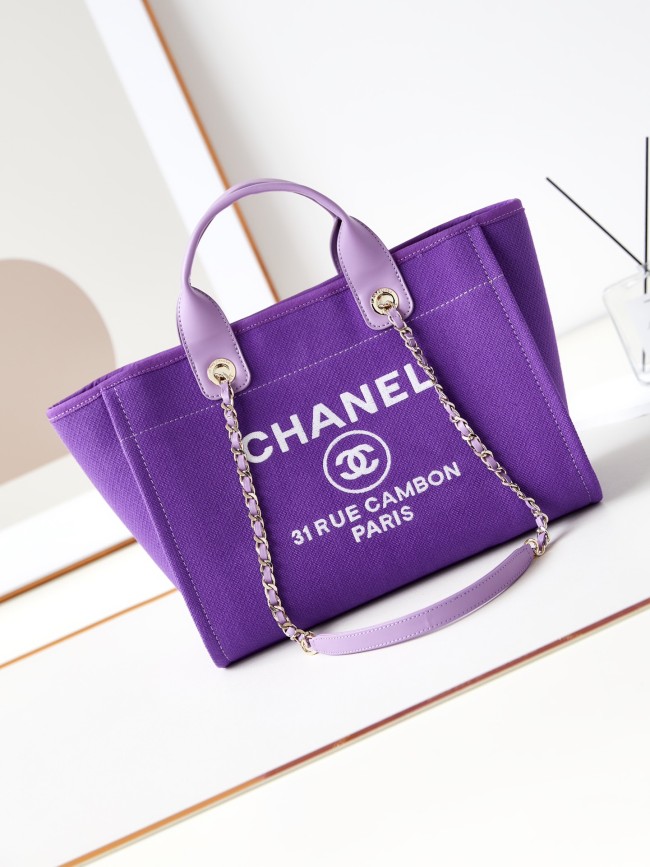 Chanel Logo Beach Tote Bag(33cm)-066