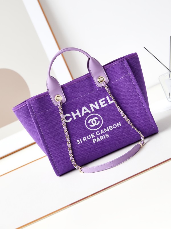 Chanel Logo Beach Tote Bag(33cm)-066