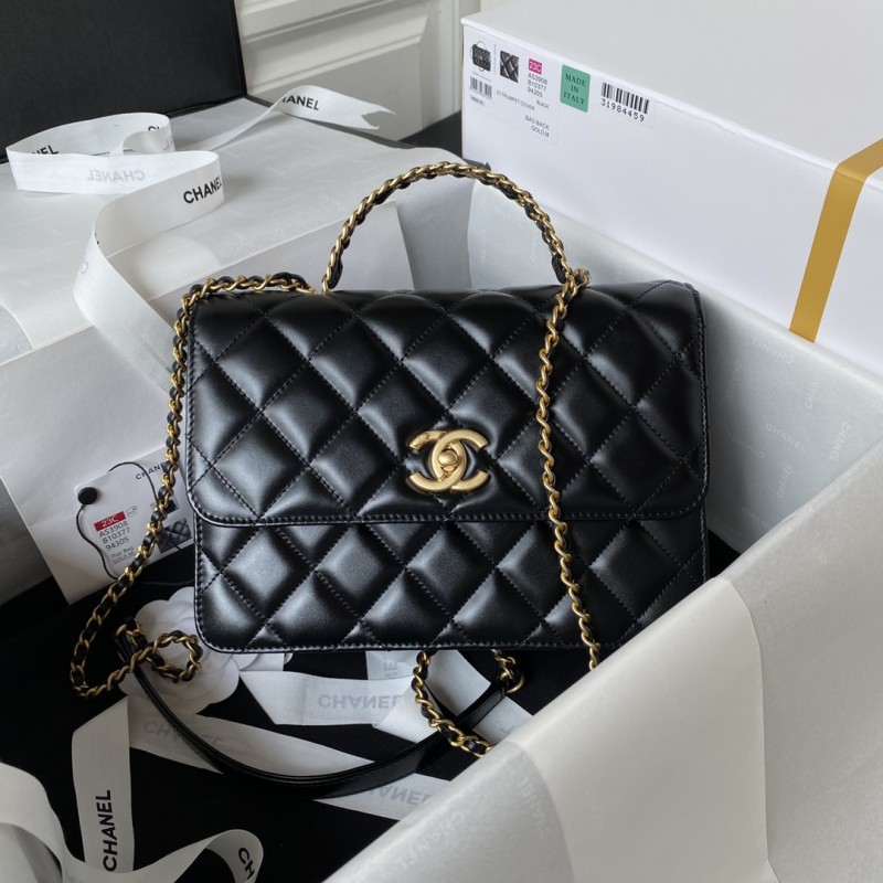 Chanel 23P Flap Bag with Top Handle(22*16*9cm)-039