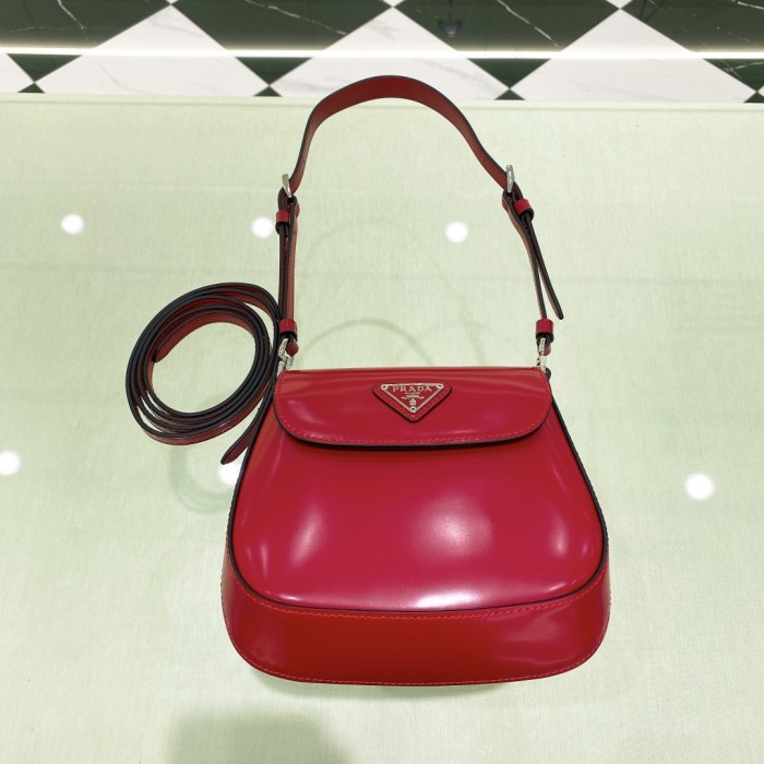 Prada Cleo Brushed Leather Mini Bag(17*14*3cm)-056